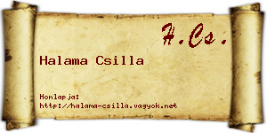 Halama Csilla névjegykártya